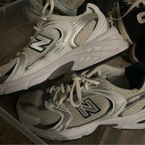 New Balance Mesh White and Black Sneakers